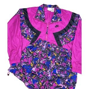 Nike Vintage RARE Nylon Abstract Windbreaker Jacket Size Medium